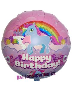 Holografischer Einhorn Geburtstags-Luftballon aus Folie mit Helium