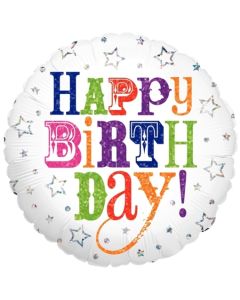 Happy Birthday Greetings, holografischer Luftballon zum Geburtstag mit Helium