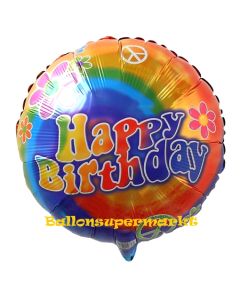 Groovy Happy Birthday, Luftballon zum Geburtstag mit Helium