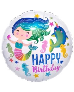 Happy Birthday Meerjungfrau, Luftballon aus Folie mit Helium