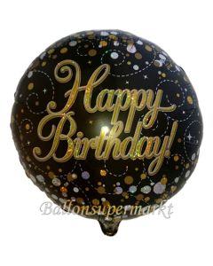 Sparkling Fizz Birthday Gold, Luftballon zum Geburtstag mit Helium