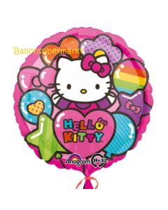 Hello Kitty Regenbogen Luftballon, Rundballon aus Folie