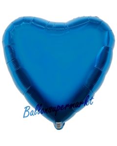Herzluftballon Blau, Ballon in Herzform mit Ballongas Helium