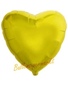 Herzluftballon aus Folie, Gelb, mit Ballongas Helium