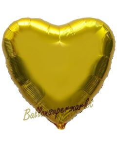 Herzluftballon Gold, Ballon in Herzform mit Ballongas Helium