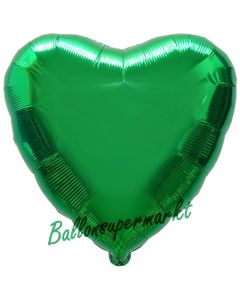 Herzluftballon Grün, Ballon in Herzform mit Ballongas Helium
