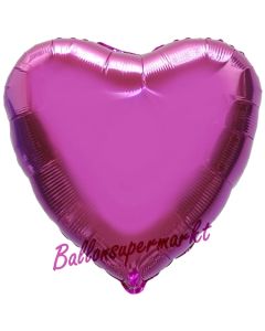 Herzluftballon Pink, Ballon in Herzform mit Ballongas Helium