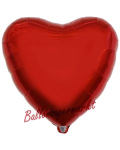 Herzluftballon aus Folie, Rot, inklusive Helium