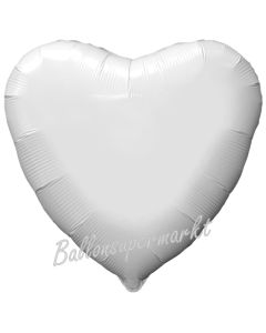 Herzluftballon aus Folie, Weiß, inklusive Helium