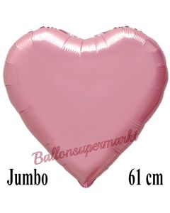 Großer Herzluftballon Rosa, Ballon in Herzform mit Ballongas Helium