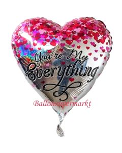 Holografischer Herzluftballon aus Folie You're My Everything, ohne Helium