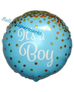 It's a Boy Glitter, holografischer Luftballon aus Folie
