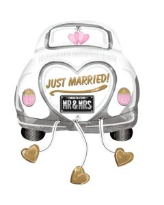 Luftballon, Auto, Just Married., ohne Helium-Ballongas