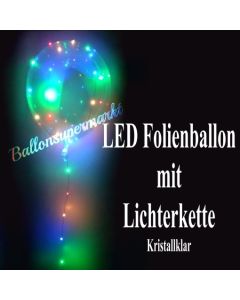 LED Heliumballon aus Folie mit Lichterketten