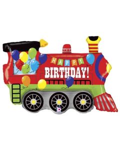 Luftballon Happy Birthday Lokomotive zum Geburtstag, ohne Helium