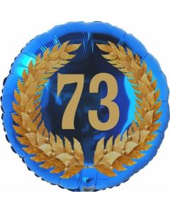 Lorbeerkranz 73, Luftballon aus Folie zum 73. Geburtstag, ohne Ballongas