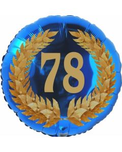 Lorbeerkranz 78, Luftballon aus Folie zum 78. Geburtstag, ohne Ballongas
