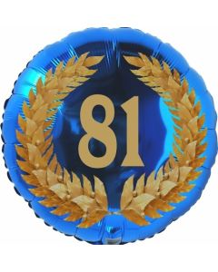 Lorbeerkranz 81, Luftballon aus Folie zum 81. Geburtstag, ohne Ballongas