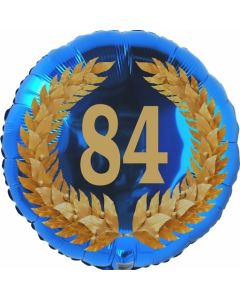 Lorbeerkranz 84, Luftballon aus Folie zum 84. Geburtstag, ohne Ballongas