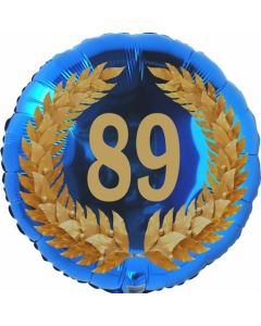 Lorbeerkranz 89, Luftballon aus Folie zum 89. Geburtstag, ohne Ballongas