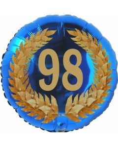 Lorbeerkranz 98, Luftballon aus Folie zum 98. Geburtstag, ohne Ballongas