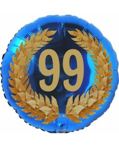 Lorbeerkranz 99, Luftballon aus Folie zum 99. Geburtstag, ohne Ballongas