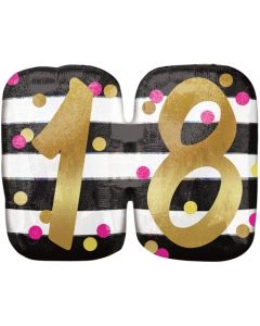 Pink & Gold Milestone Birthday 18 ohne Helium