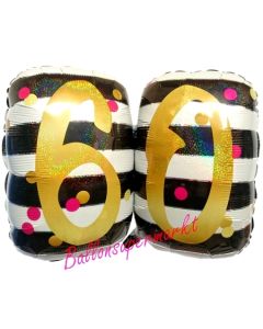 Luftballon Pink & Gold Milestone Birthday 60 zum 60. Geburtstag inklusive Helium