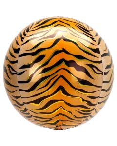 Orbz Luftballon aus Folie, Animal Print Tiger, inklusive Helium