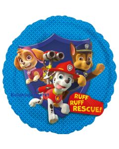 Paw Patrol Luftballon, 43 cm Rundballon mit Helium Ballongas