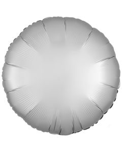 Rundluftballon Platinum Silber, Satin Luxe, Matt, 45 cm mit Ballongas Helium