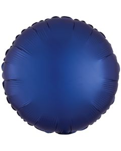 Rundluftballon Marineblau, Satin Luxe, Matt, 45 cm mit Ballongas Helium