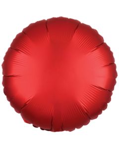 Rundluftballon Sangria Rot, Satin Luxe, Matt, 45 cm mit Ballongas Helium