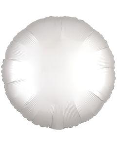 Runder Luftballon aus Folie, Weiß, Satin Luxe, 18"
