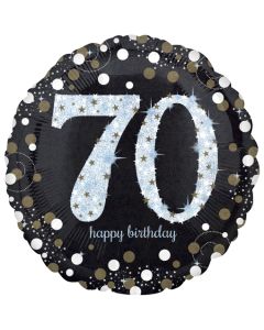 Folienballon Sparkling Celebration 70 Jumbo, ohne Helium zum 70. Geburtstag