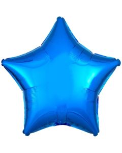 Sternballon aus Folie, blau, 45 cm, Ballon mit Ballongas Helium