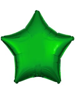 Sternballon aus Folie, Grün, 45 cm, inklusive Ballongas Helium