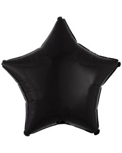 Sternballon aus Folie, Schwarz, 45 cm, inklusive Ballongas Helium