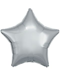 Sternballon aus Folie, Silber, 45 cm, inklusive Ballongas Helium