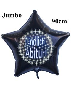 Endlich Abitur! Stars ,Schwarzer Jumbo Sternluftballon aus Folie