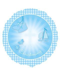 Luftballon Christening Booties, Hellblau zur Taufe inklusive Helium