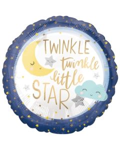 Twinkle Little Star Luftballon mit Helium zu Babyparty, Geburt und Taufe