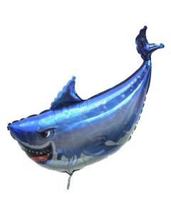 Weißer Hai Luftballon aus Folie, inklusive Helium