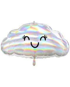 Wolke, irisierend, Folienballon mit Ballongas-Helium 