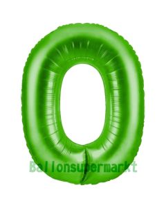 Zahl 0, Grün, Luftballon aus Folie, 100 cm
