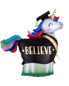 Graduation Einhorn, Luftballon aus Folie mit Helium Ballongas