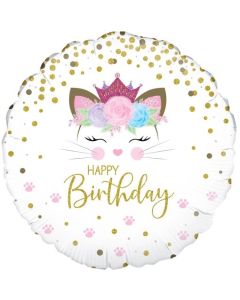 Luftballon Einhorn Katze Happy Birthday, ohne Helium