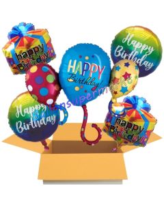 5 Stück Luftballons zum Geburtstag, Happy Birthday Balloons