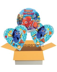 Happy Birthday Findet Dorie, 3 Stück Luftballons aus Folie zum Geburtstag, inklusive Helium