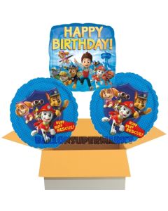 Happy Birthday Paw Patrol - Helfer auf vier Pfoten, 3 Stück Luftballons aus Folie zum Geburtstag, inklusive Helium